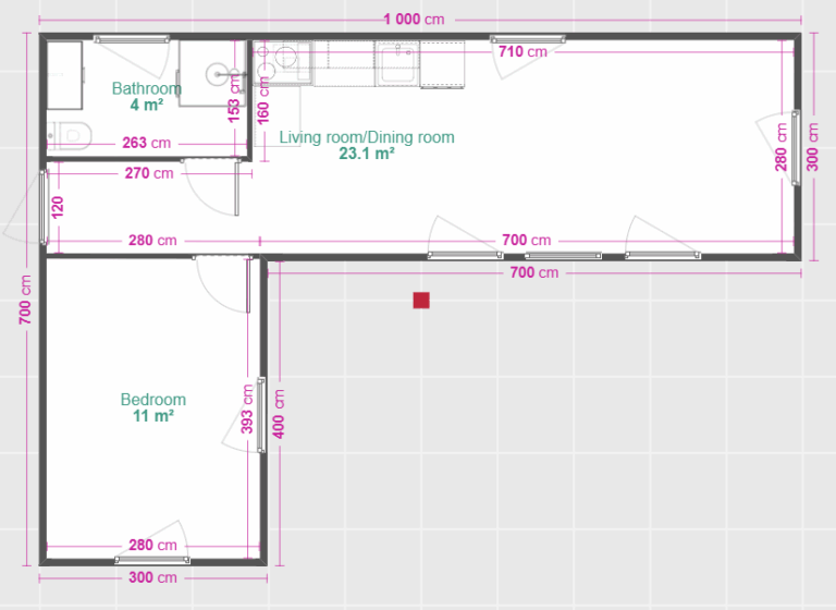Wohnmodul L-Form Luca